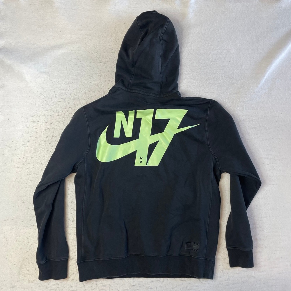Nike Tottenham‎ Hotspur N17 Hoodie Mens Small Black Neon Green Graphic Pullover